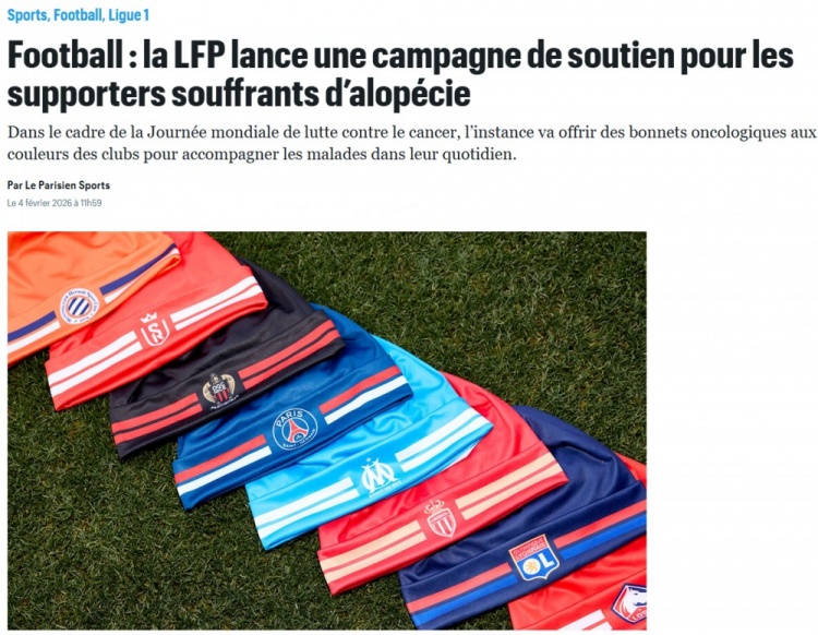 加拿大28预测-关怀抗癌球迷！法足联发起支持脱发球迷的活动，免费提供针织帽